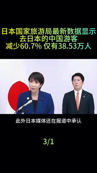 日本国家旅游局发布的最新数据显示,去日本的中国游客,减少60.7%,仅有38.53万人