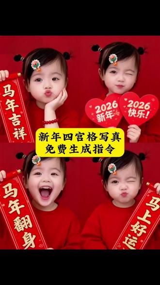 新年快乐四宫格写真免费制作教程来了 新年快乐#豆包ai #豆包P图已经nextlevel了#教程#新年#萌娃 新年快乐四宫格写真 新年快乐四宫格特效 新年快乐四宫格教程
