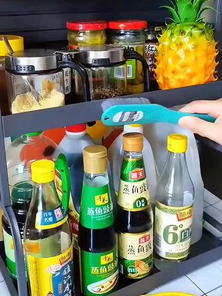 枪灰厨房调味品置物架台面筷子刀架多功能调料品不锈钢多层收纳架 #好物推荐🔥 #厨房置物架 #收纳整理 #居家好物