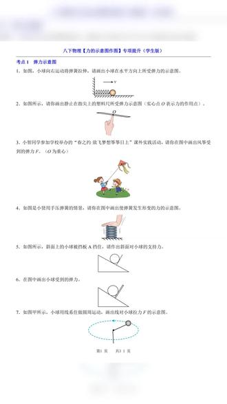 八年级下册物理知识点 2026年八年级下册物理人教力学作图专项练习加解析共31页#八年级#八年级下册#八年级下册物理