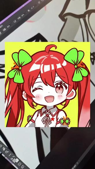 #原创插画 #图案设计 二次元Q版头像🍀🍀