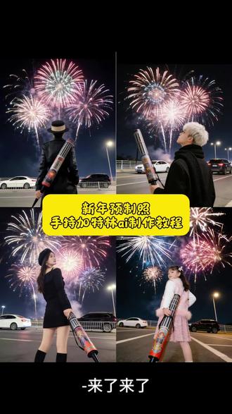 手持加特林拍照ai指令和教程来了,过年就这样拍,和姐妹一起手持加特林,所念皆星辰,崩走霉运。#加特林烟花 #手持加特林所愿皆成真#即梦ai
