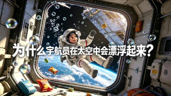 为什么宇航员在太空中会漂浮起来? #少儿科普 #儿童动画 #知识分享 #太空探索#儿童百科