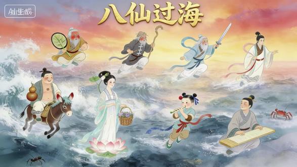 第16集:/八仙过海
#古诗配画 #故事分享 #国学启蒙 @抖音小助手 @DOU+小助手