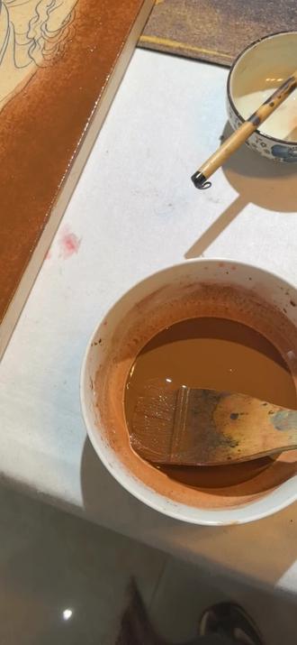 岩彩壁画宋阿弥陀佛接引图复刻绘画过程2,底色第三四遍。#岩彩壁画 #佛像 #阿弥陀佛 #修行#绘画过程