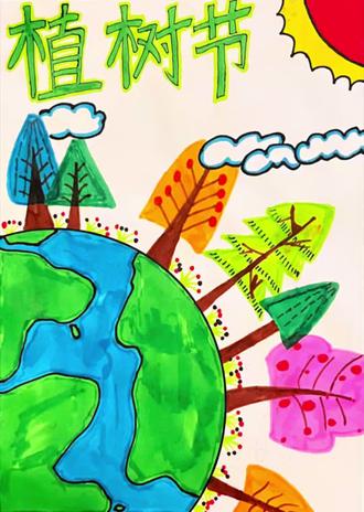 植树节主题画|无底稿,一气呵成,画出春天和希望。
#植树节主题画 #植树节手抄报 #画画过程 #爱画画的孩子 #植树节简笔画