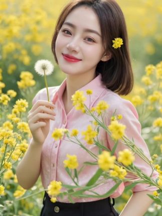 #定格美好时光 #臭美妞妞 #阳光心态快乐生活 #随性洒脱 #AI田园清新写真 💕💕🌷🌷😊😊