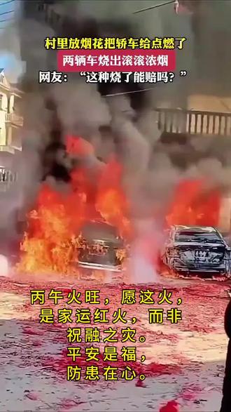丙午火旺,愿这火,是家运红火,而非祝融之灾。平安是福,防患在心。
#丙午年 #火马年 #春节防火 #消防安全 #车辆自燃