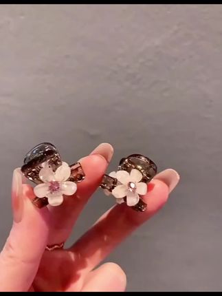 气质甜美撞色水钻花顶夹时尚小巧刘海碎发侧边夹抓夹高级感发夹女