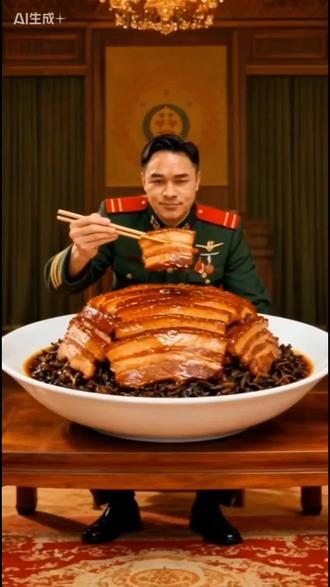#AI吃梅菜扣肉。