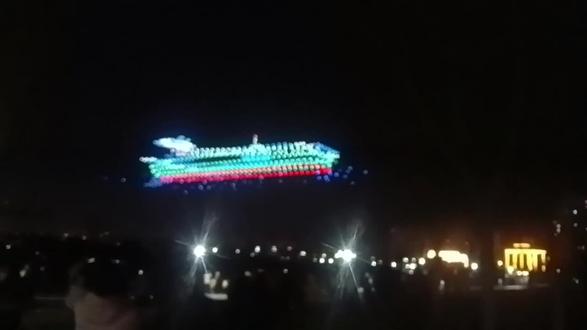 伊宁市苹果公园无人机表演