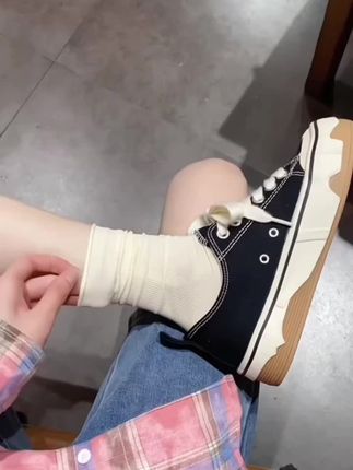 春秋款磨毛堆堆袜,纯色竖条纹袜子#新款女鞋 #女袜 #百搭袜子 #潮袜推荐 #教师节快乐祝福所有老师