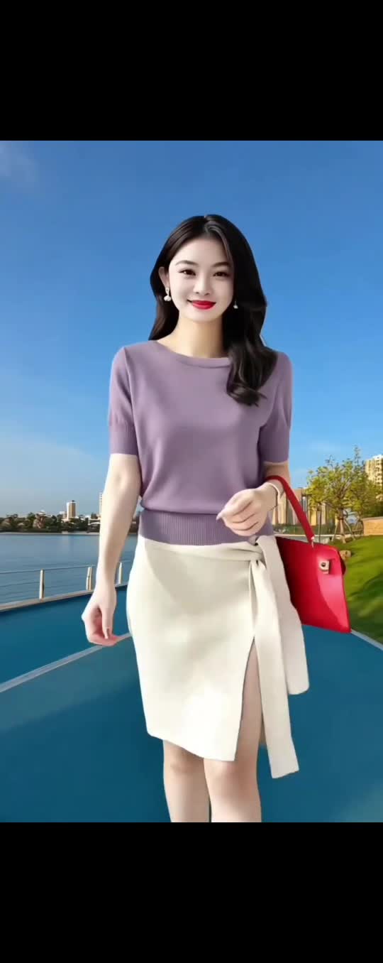 时尚气质一字领百搭显瘦针织衫上衣2025新款套头宽松短袖t恤女装@DOU+小助手