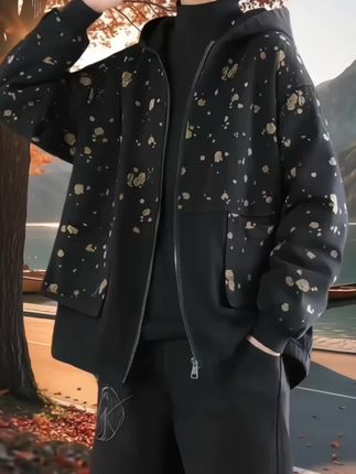 #连帽外套 #外套 #加绒保暖 #宽松显瘦 #洋气百搭