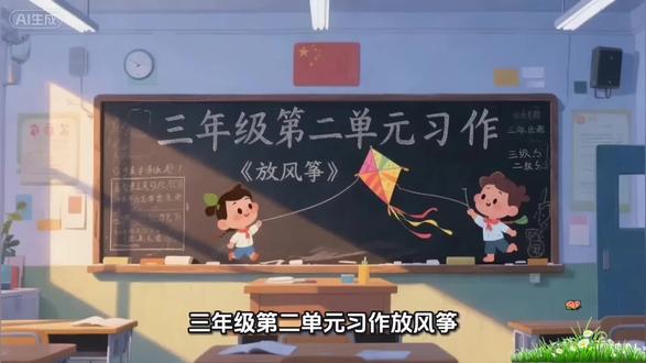 #放风筝#三年级第二单元习作看图写话 #三年级第二单元同步作文 #三年级 #三年级第二单元口语交际 三年级第二单元习作《看图画,写一写》