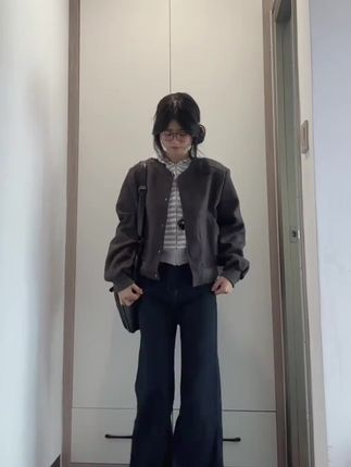 美式复古原牛色微喇阔腿牛仔裤女夏季2025新款宽松显瘦百搭直筒裤#穿搭 #穿搭技巧 #每日穿搭 #显瘦穿搭 #高级感穿搭