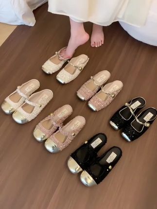 #法式拖鞋 #包头半拖鞋 #亮片包头半拖鞋 #软底软面穿上超舒服 #仙女风拖鞋