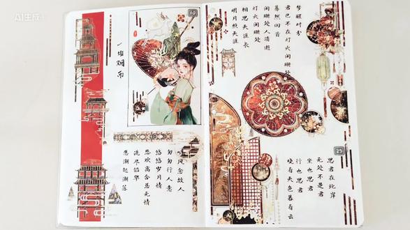 2025年10月25日/古风主题手帐排版分享#中国传统文化 #手帐 #手帐排版 #一场烟雨一场梦 #中文素材