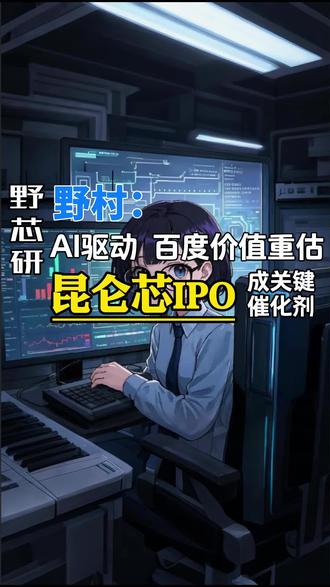 野村:AI驱动百度价值重估,昆仑芯上市成催化剂 #人工智能处理器 #ai行情 #芯片软件 #ai处理器