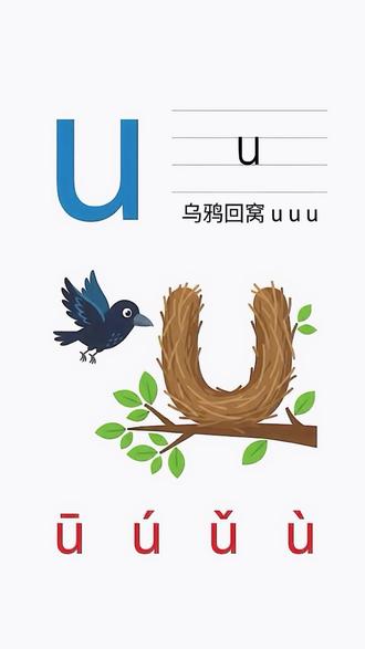 幼小衔接拼音 单韵母u——跟着动画轻松学习单韵母u(认读、声调、书写)#拼音#幼小衔接 #幼儿早教 #一年级语文 #一年级拼音 @DOU+上热门