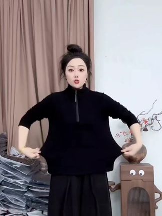 2025新款德绒自发热锁温半拉链秋冬修身百搭立领显瘦纯色打底上衣#半拉链卫衣女 #德绒打底衫女 #立领上衣女
