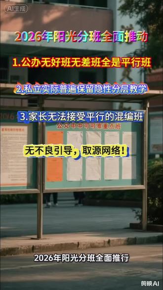 ⚠️2026阳光分班真要来了?公办全平行班!但私立…🤫家长们坐得住吗?#2026教育 #教育在线 #2026教育改革 #中小学教育指南