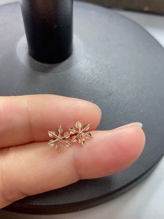 #耳钉#俄罗斯585紫金18k玫瑰金彩金耳钉#精致耳钉耳饰 #不过敏不褪色耳钉