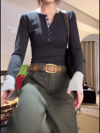 NOMIO秋季新款美式复古口袋设计感宽松百搭显瘦休闲裤拖地裤 #少年感穿搭 #简约风穿搭 #显高显瘦显腿长 #仙女必备 #创作灵感