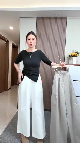 阔腿休闲裤韩版百搭显瘦#阔腿#休闲裤#韩版#百搭#显瘦