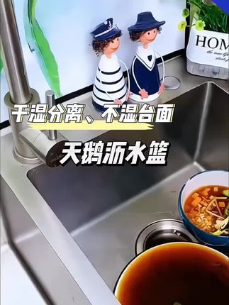 水槽中间放上这个沥水篮,饭菜残渣不再烦恼,清理简单不占地方,水槽再也不堵了#天鹅沥水篮 #沥水篮 #好物推荐🔥 #生活好帮手 #厨房好物 @DOU+小助手