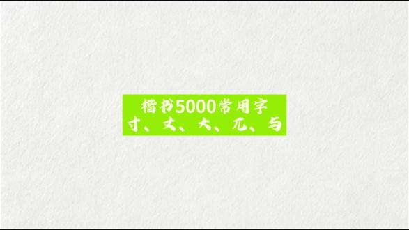 楷书5000常用字积累三画:寸、丈、大、兀、与 #楷书 #硬笔书法 #少儿硬笔书法 #卢中南小楷