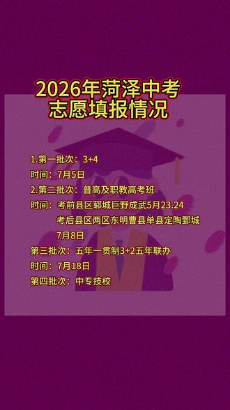 2026年菏泽中考志愿填报情况#菏泽中考