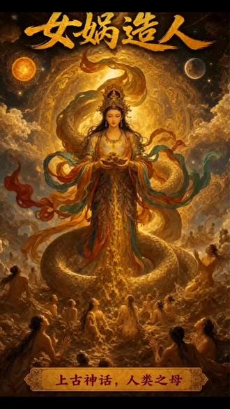人首蛇身出鸿蒙,抟黄土以孕群生。
炼成五色补天裂,立定三纲正嫁名。
日月高悬神斧迹,山河长护圣胎灵。
至今庙祀盈寰宇,犹听笙簧奏凤鸣。