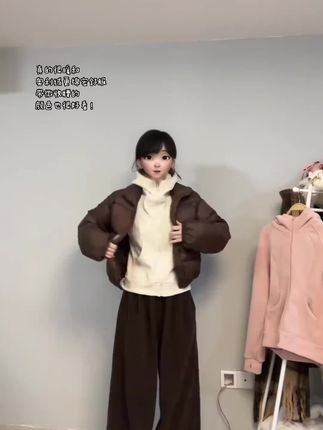 双面奥利绒外套女款秋冬加厚连帽卫衣修身显瘦运动瑜伽摇粒绒上衣#显瘦#秋冬穿搭#百搭#显瘦#高级感