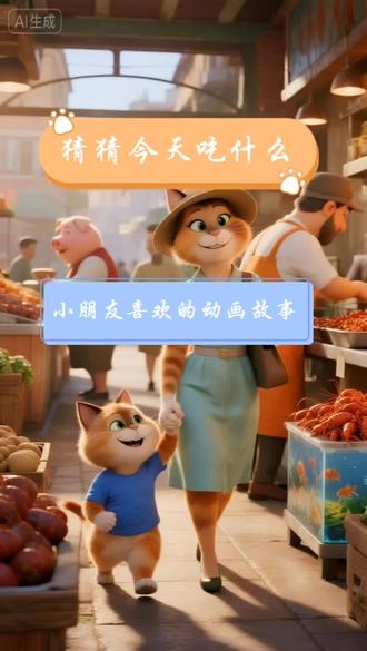 小猫去菜市场买什么了 小猫跟着妈妈去菜市场买小龙虾,蒜蓉和麻辣两个口味噢,快来看看你喜欢不喜欢吃#小龙虾 #挖掘机 #儿童动画片 #3-6岁挖掘机动画视频 #猫咪