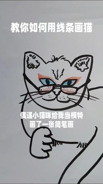 偶遇小猫咪给我当模特,还没画完它就跑了 #简笔画猫#武哥儿童画#灰姑娘#郑钧#怎么会迷上你我在问自己