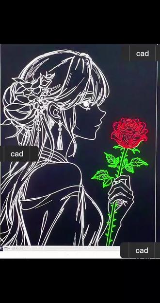 #CAD绘图 用CAD画永不凋零的玫瑰#玫瑰女孩