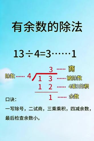 有余数的除法列竖式#数学思维 #必考考点 #小学数学 #易错题 #解题技巧