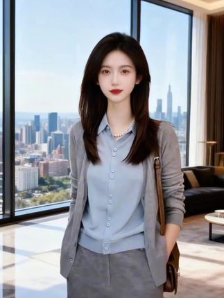 【2025秋款气质开衫,胖mm显瘦天花板!】 这款假两件撞色翻领针织开衫绝了!浅蓝内搭+灰色开衫,层次分明还显高级。翻领设计精致又提气,针织面料柔软贴肤,秋天气温变化穿它正合适。宽松版型巧妙遮肉,腰腹、手臂的小肉肉全藏住,视觉显瘦不止一点点。不管是上班搭西裤,还是日常配半身裙,都能穿出优雅大气感,2025秋装就锁它,显瘦又有格调,姐妹们别错过!#早秋冷冽又随性的气质穿搭 #早秋贵气感穿搭 #早秋高智感职场穿搭 #早秋显身材平价上衣合集 #针织衫