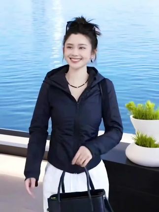 新款夹棉连帽短外套女修身气质小个子洋气轻薄夹克小棉袄#推流涨粉 #原创作品每日更新 #抖音小助手我要上热门
