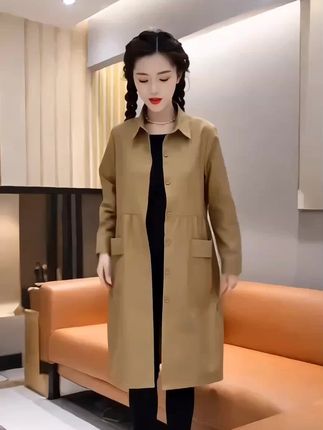 春秋季显瘦洋气中长款英伦风风衣外套#风衣外套#春秋穿搭#初秋一周不重样穿搭#早秋冷冽又随性的气质穿搭#早秋贵气感穿搭