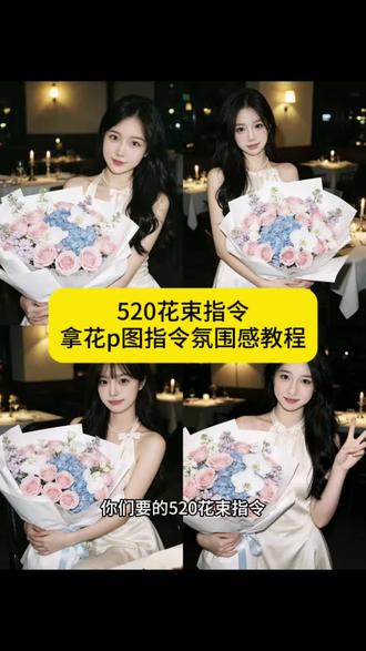 你们要的520花束指令教程来啦#520花束豆包指令 #豆包拿花p图指令 #剪映 #剪映图片设计 #520原创指令 豆包拿花p图指令氛围感 豆包拿花p图详细指令