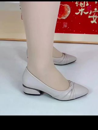 【2025春季新款真皮网红舒适妈妈浅口超软单鞋时尚气质百搭尖头皮鞋#时尚美鞋 #好鞋推荐