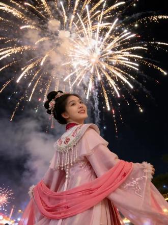 当我把自拍照和喜欢的汉服发给豆包,我会得到……#豆包ai #烟花照片 #烟花拍照 #烟花汉服 #汉服