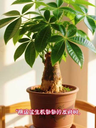 发财树花卉绿植盆栽#生机勃勃的发财树#翠绿叶片#愿财富如枝叶般繁茂生长#好运永远伴你身边#室内绿植