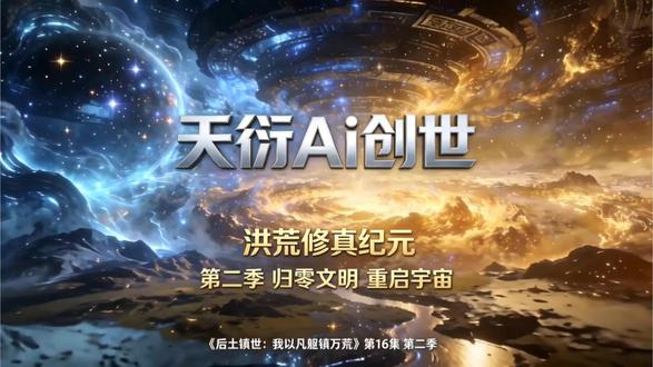 《后土镇世:我以凡躯镇万荒》第16集 天衍Ai创世 洪荒修真纪元 第二季 归零文明 重启宇宙 : 天衍天道AI执行文明归零程序,将旧有的科技文明、机甲星舰、固化天道法则彻底净化覆灭。随着旧世界清除完毕,宇宙虚空蜕变,原始混沌气息滋生,洪荒纪元开启。画面展现从冰冷机械的宇宙虚空,逐步过渡到玄黄气流翻涌、苍茫鸿蒙的洪荒大世界成型过程。主角后土-苏祯悬浮于初开的洪荒之中,见证星河覆灭与新生,流露出历经百亿年沧桑的孤寂悲悯与对新生纪元的坚定希望。最后,画面跳跃至一亿年后,洪荒天地彻底成型,万物萌发,万族林立,呈现一派野蛮初生、欣欣向荣的史诗景象#ai漫剧 #科幻 #原创动漫 #ai仙侠剧 #多元宇宙