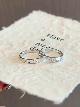 足银合成锆石戒指 999纯银情侣戒指一对戒子七夕情人节礼物送女友#情侣戒指一对#情人节礼物 #七夕礼物 #七夕情人节礼物 #送女朋友的礼物