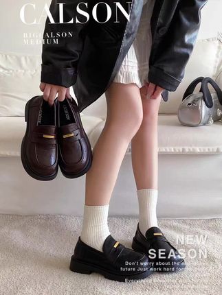 女大童2025秋季新款复古高级感一脚蹬乐福英伦风百搭小皮鞋#中大童搭配 #童鞋好物推荐 #童鞋 #好鞋推荐 #春秋新品