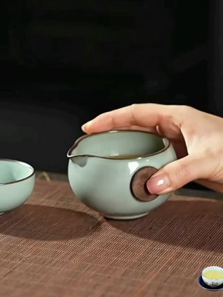 汝窑便携式旅行茶具套装快客杯户外车载随身功夫茶具陶瓷泡茶壶#旅行茶具