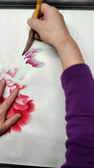 画牡丹总卡500播放?找对细节流量翻倍#非遗 #非遗传承 #国画牡丹 #每日一画 #零基础学国画